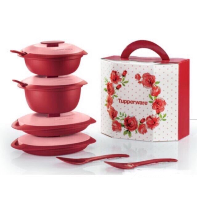 Tupperware royal red serving set | Shopee Philippines