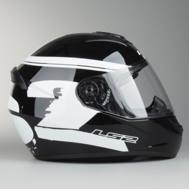 Ls2 black and white hot sale helmet