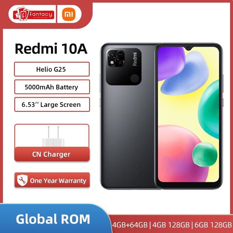 Global ROM Xiaomi Redmi 10A 10 A 4GB 64GB / 6GB 128GB Smartphone ...