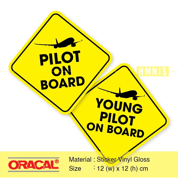 Pilot on Board Sticker, Young Pilot on Board, Aviation Sticker ...