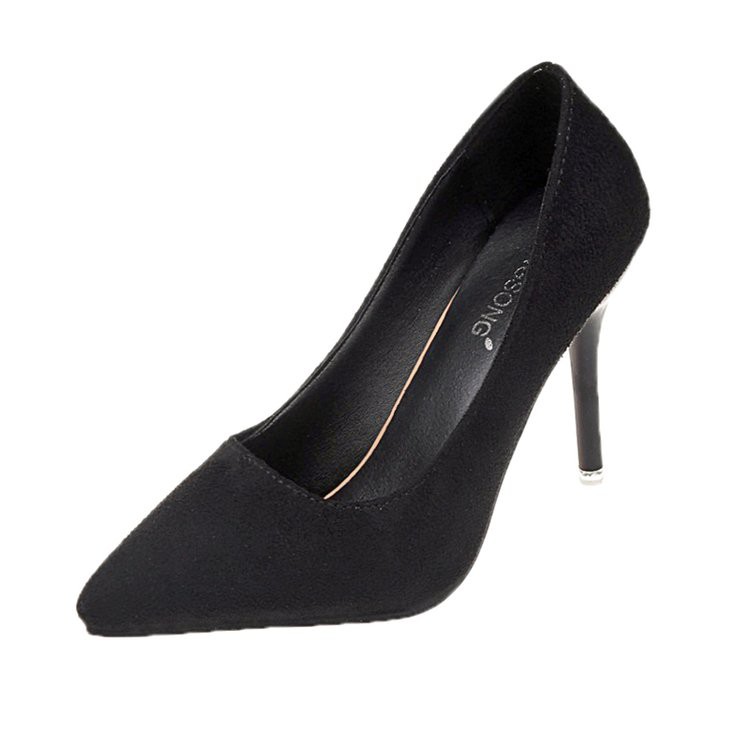 Footwear Black Pencil High Heels Aa Fashion Black Color Block Heel