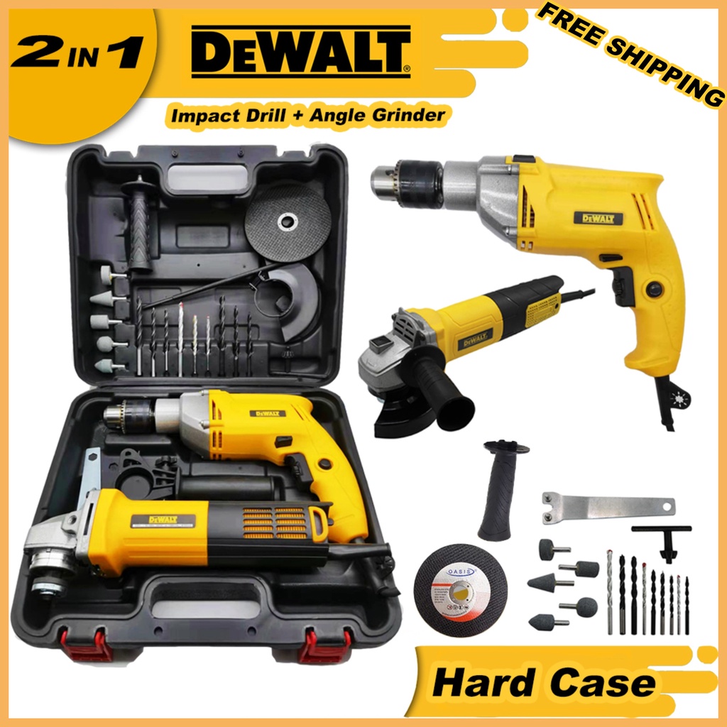 DeWALT Original 2 in 1 Impact Drill and Angle Grinder with accessories