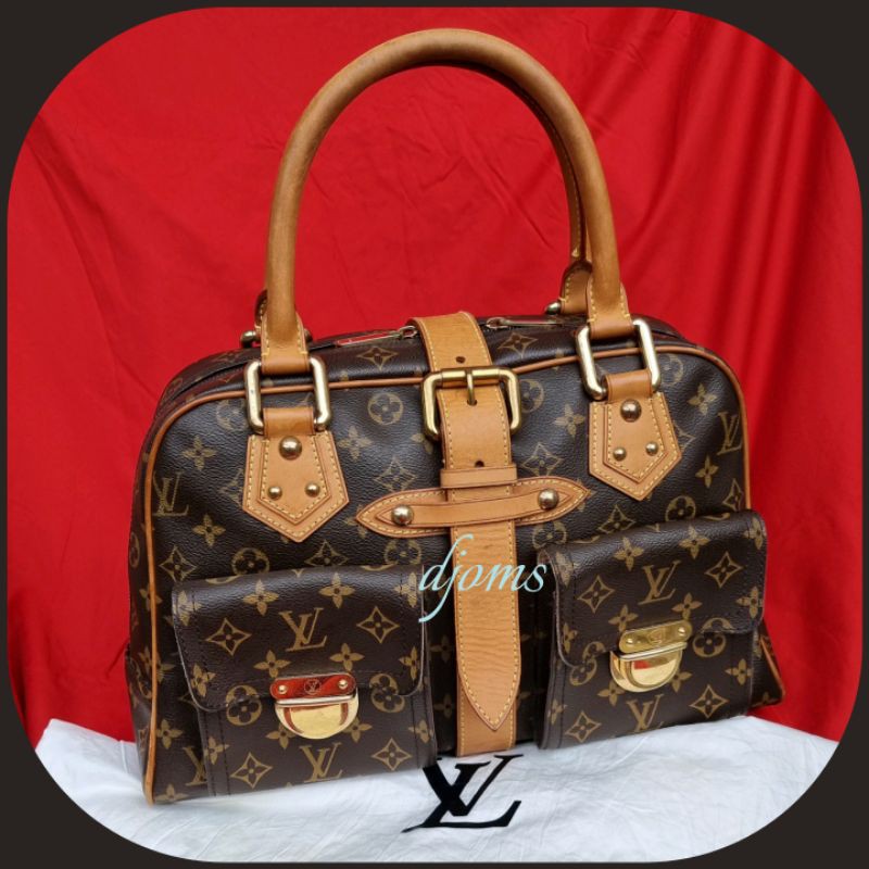 Louis Vuitton Hand Bag Manhattan GM Monogram Canvas Shoulder Added