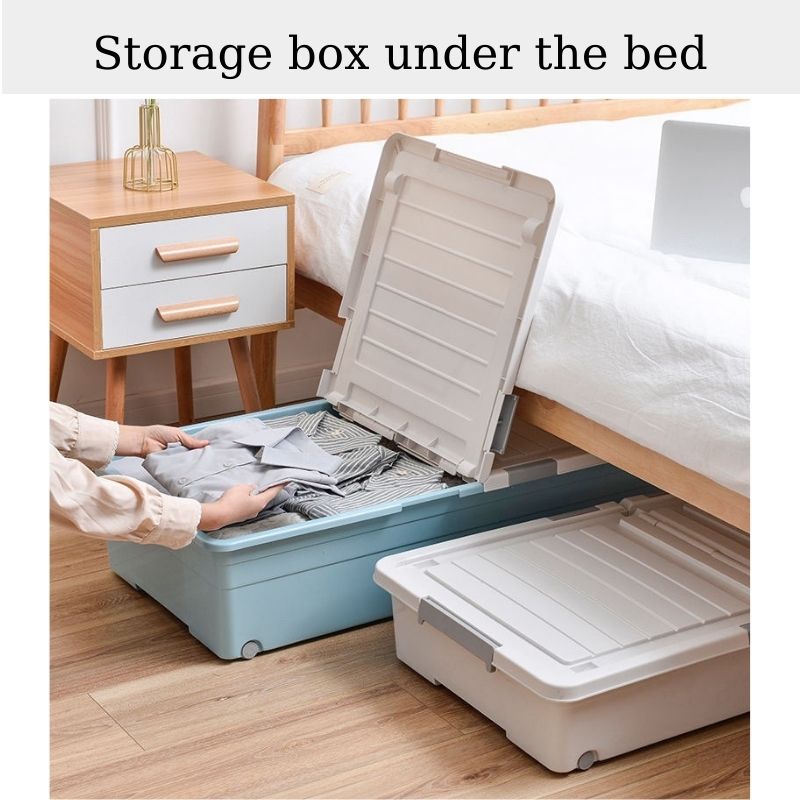 Multifunction Large Storage Box Under Bed With Wheels and Cover Clothes