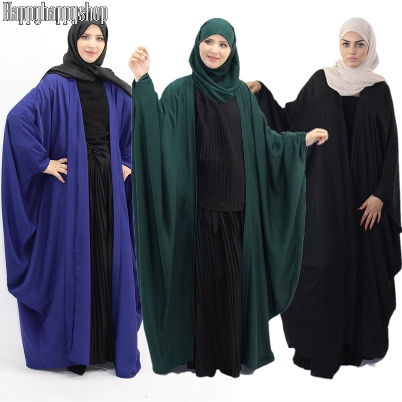 Muslim Bat Sleeve Cardigan Abaya Dubai Maxi Dress Long Robe Kimono Ramadan Arab Islamic Kaftan 7629