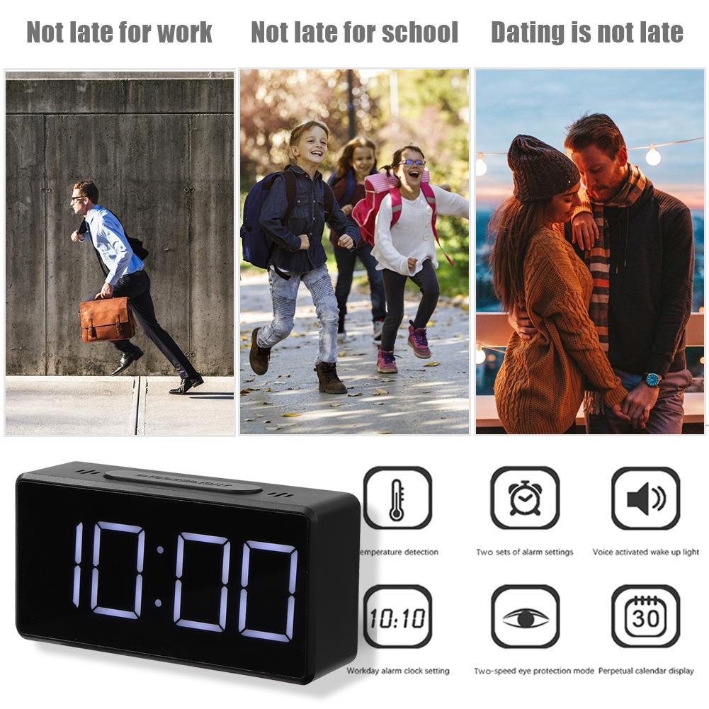 LED Mini Student Clock Usb Desktop Electronic Alarm Clock Temperature ...