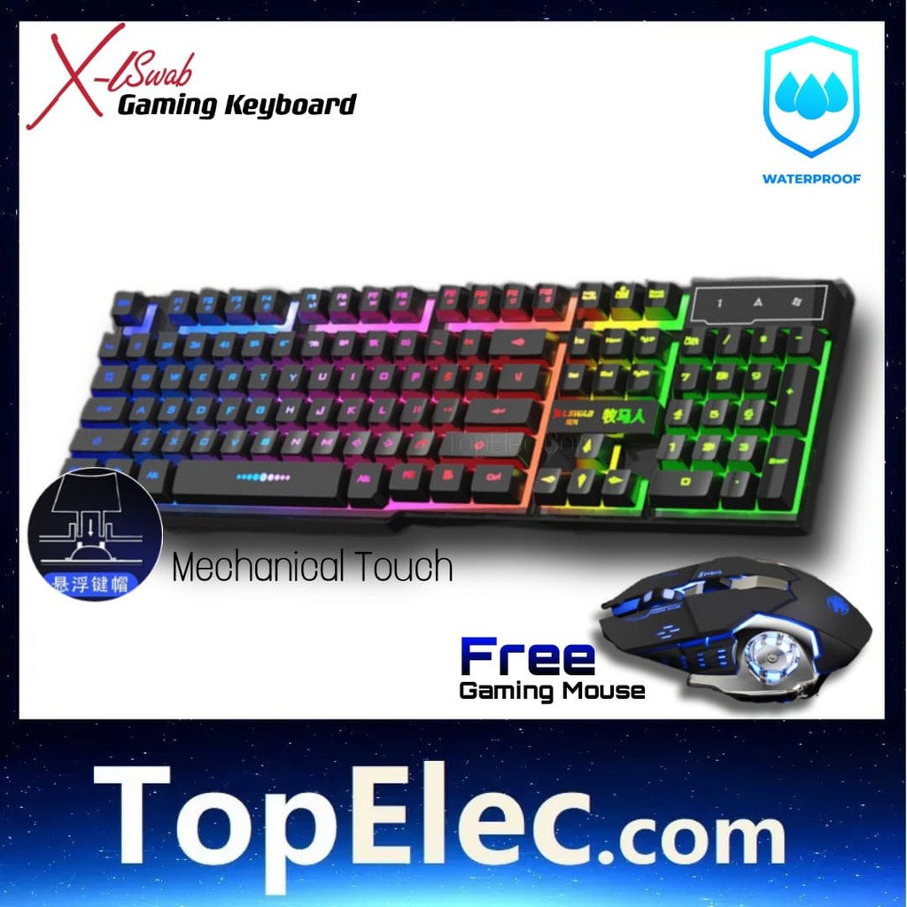 gaming bundles [FREE GAMING MOUSE] Gaming Keyboard 104 keys Rainbow USB