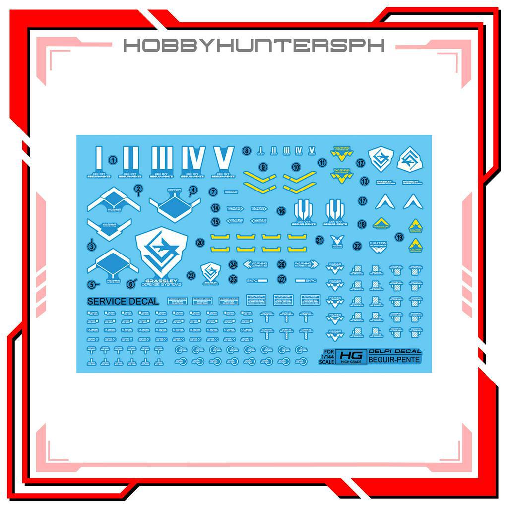 Delpi Decal HG Beguir Pente Waterslide Decals | Shopee Philippines