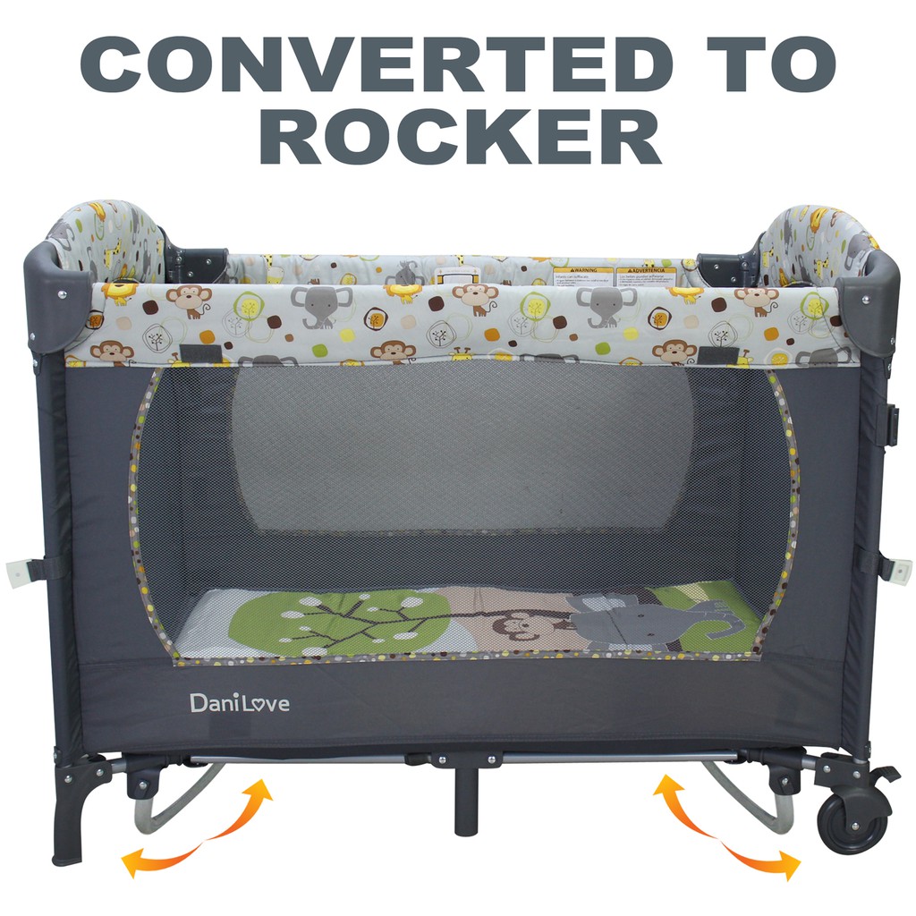 BBA Danilove Baby Crib Convertible to Rocker Playpen with Co Sleeper Mosquito Net and Diaper Chang Shopee Philippines