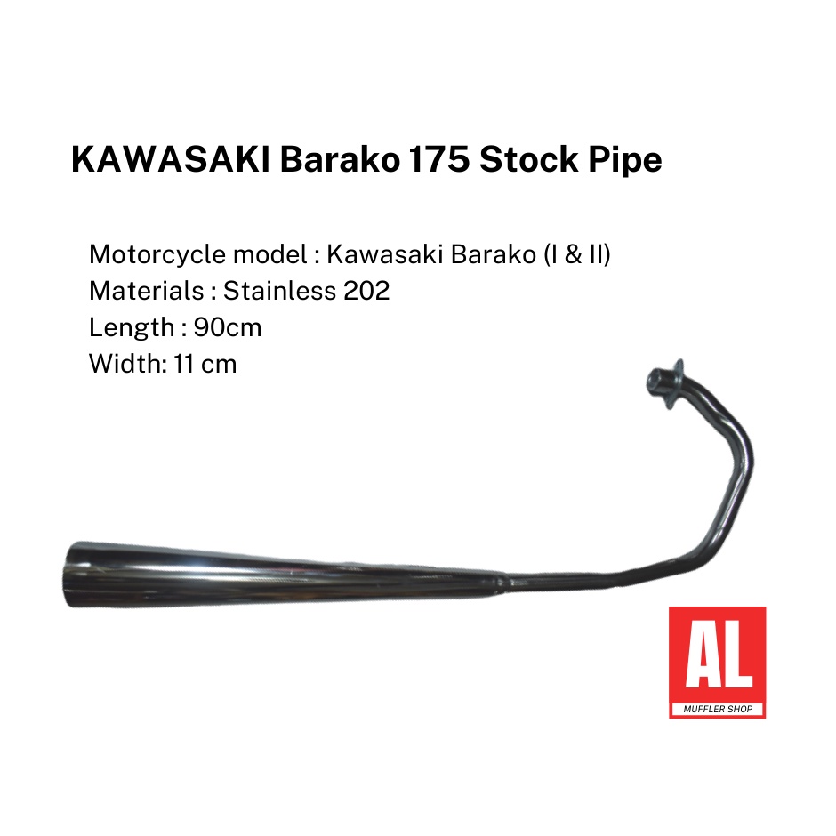Kawasaki Barako 175 Stock Pipe / Barako 1 and Barako 2 Stock Pipe