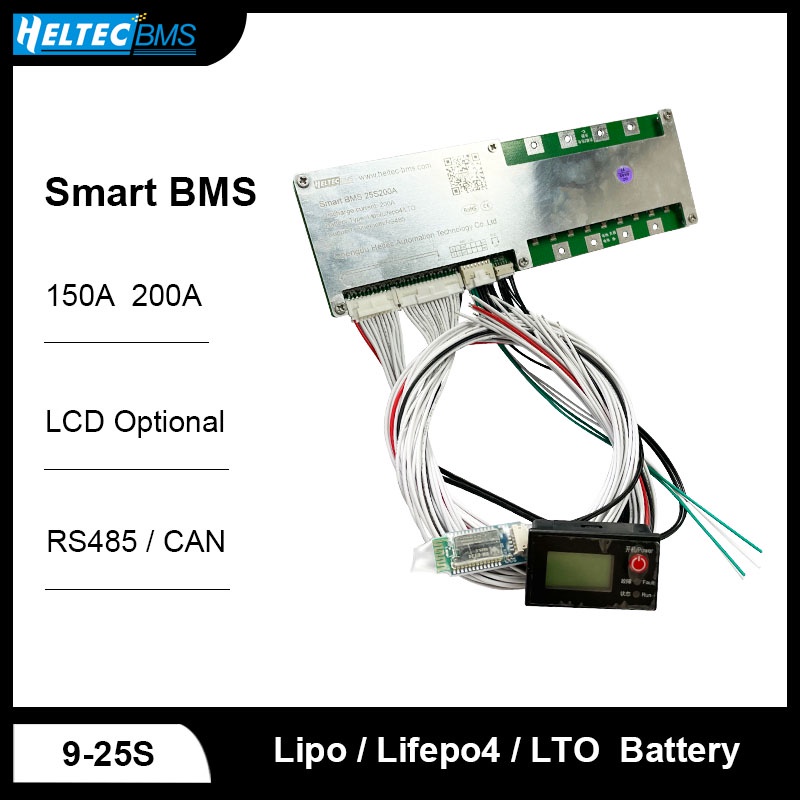 Heltec Smart BMS 9S-25S LiFePo4 BMS 16S 20S 150A 200A Li-Ion LTO bms ...