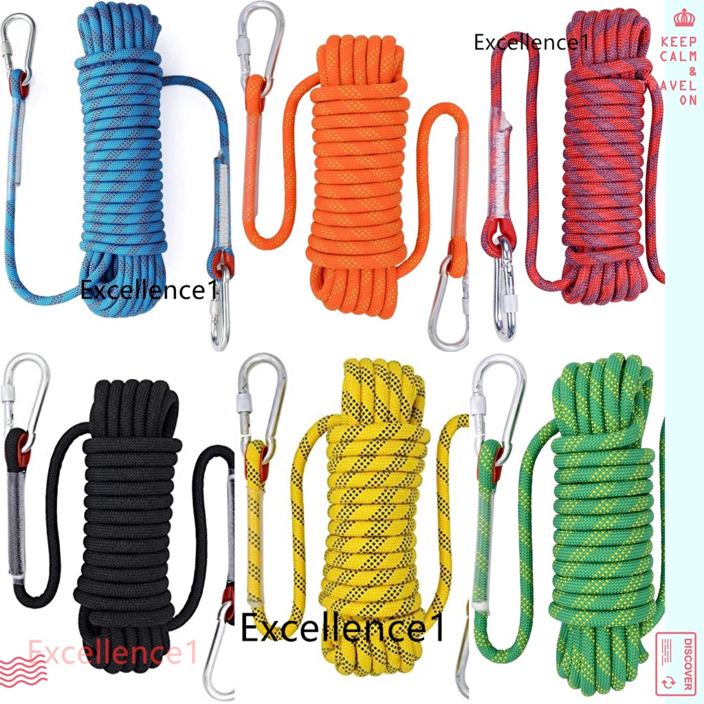10mm Climbing Rope Safety Rescue Utility Rope Static Rope 10M(32ft)for Rock  Climbing,Escape