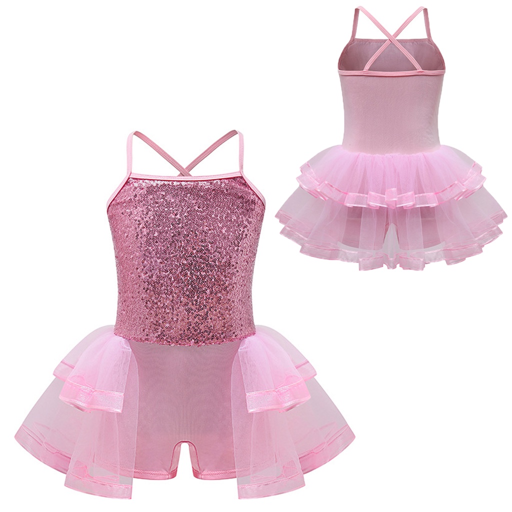 Lolanta Baby Girls Ballet Dress Pink Camisole Dance Costume Sequins ...