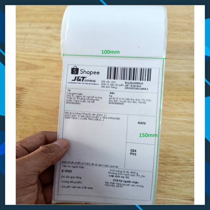 Shopee bill of lading paper, printing e-commerce orders 150 * 100mm ...