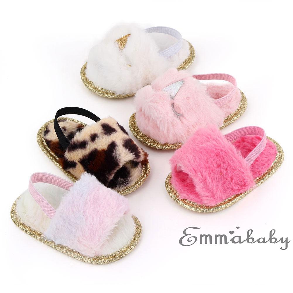 Baby girl fur sandals online