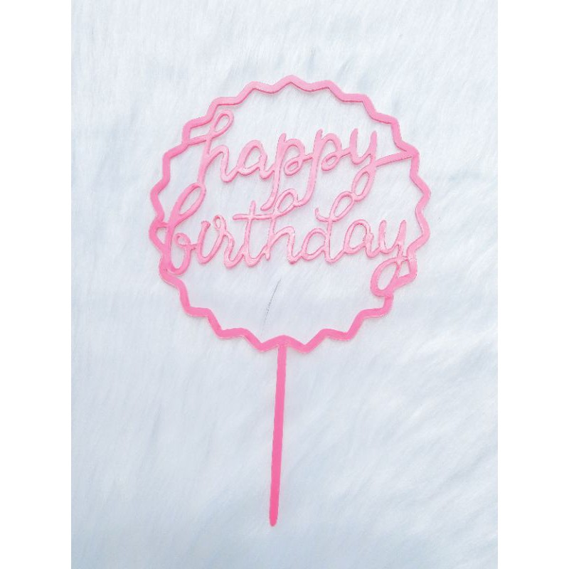 Happy Birthday Round & Polygon Acrylic Cake Topper | Shopee Philippines