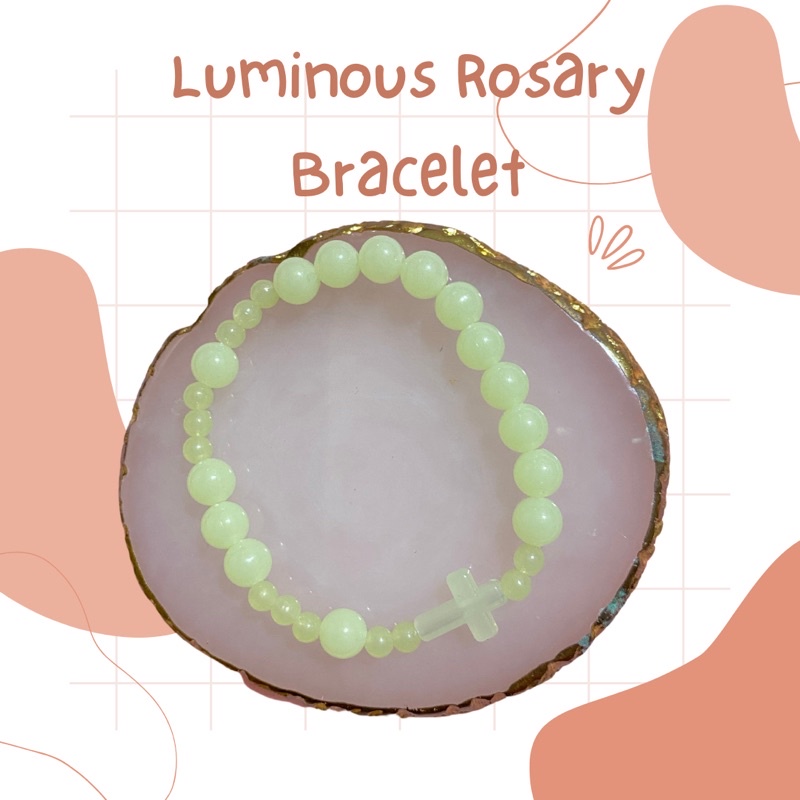 GLOW IN THE DARK Luminous Beads Rosary bracelet (Already Blessed