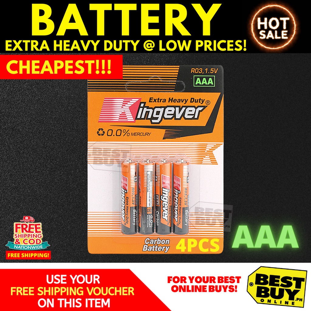 4pcs Extra Heavy Duty Battery AAA Q1L Shopee Philippines