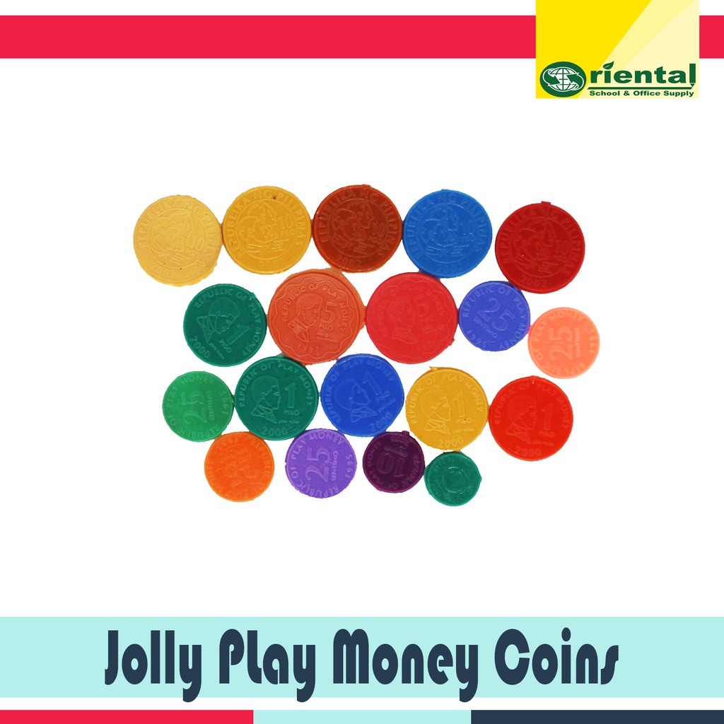 Educational Play Money Plastic Coins Different denominations in a