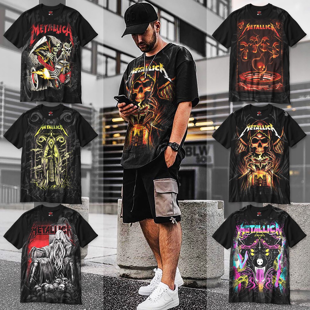 Metallica Oversized Tops Printed Unisex Black Fashion T Shirt men women tshirt