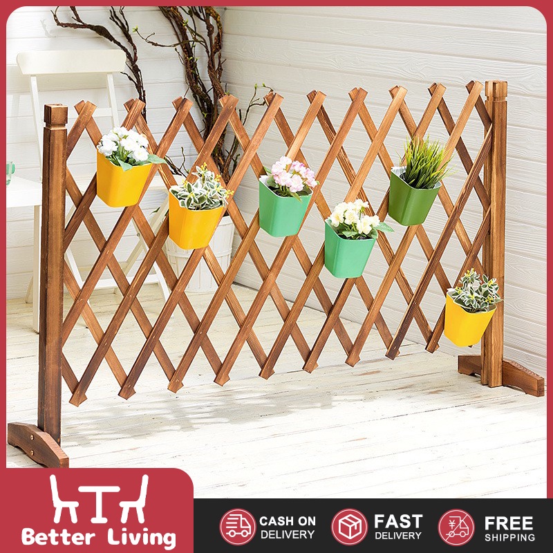 Garden Fence Foldable Modern Simple Solid Wood Mesh Fence Balcony ...