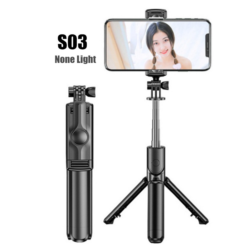 JK MALL k07 S03S Selfie Stick Extendable Bluetooth Selfie Stick Tripod Detachable Wireless