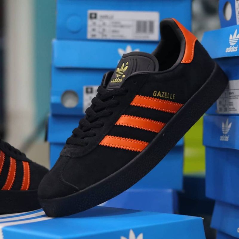 Adidas gazelle hot sale black and orange