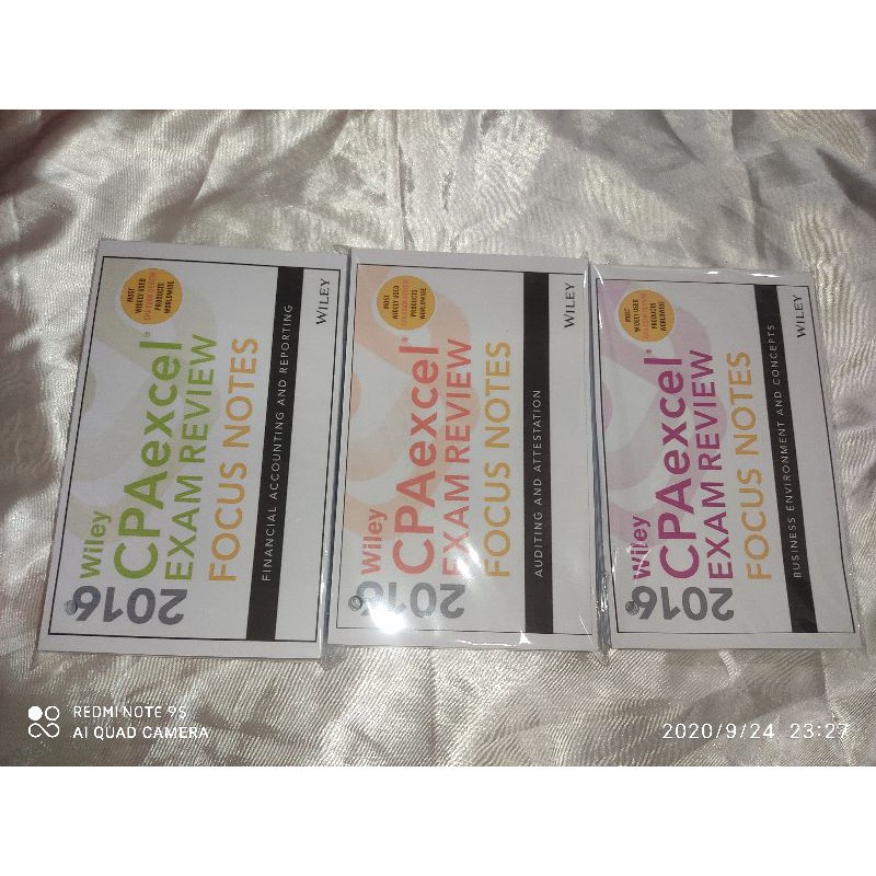 Wiley CPA 2016 Focus Notes FAR, MAS, AFAR, AUDITING CPA Licensure