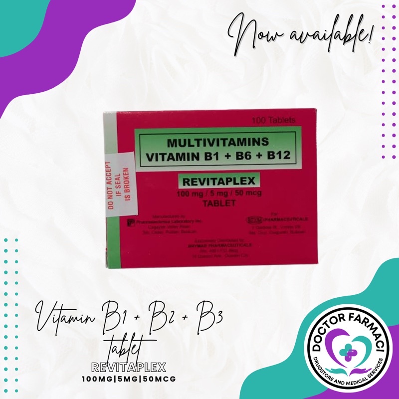 VITAMIN B1 + B2 + B3 TABLET (REVITAPLEX) 100s Shopee Philippines