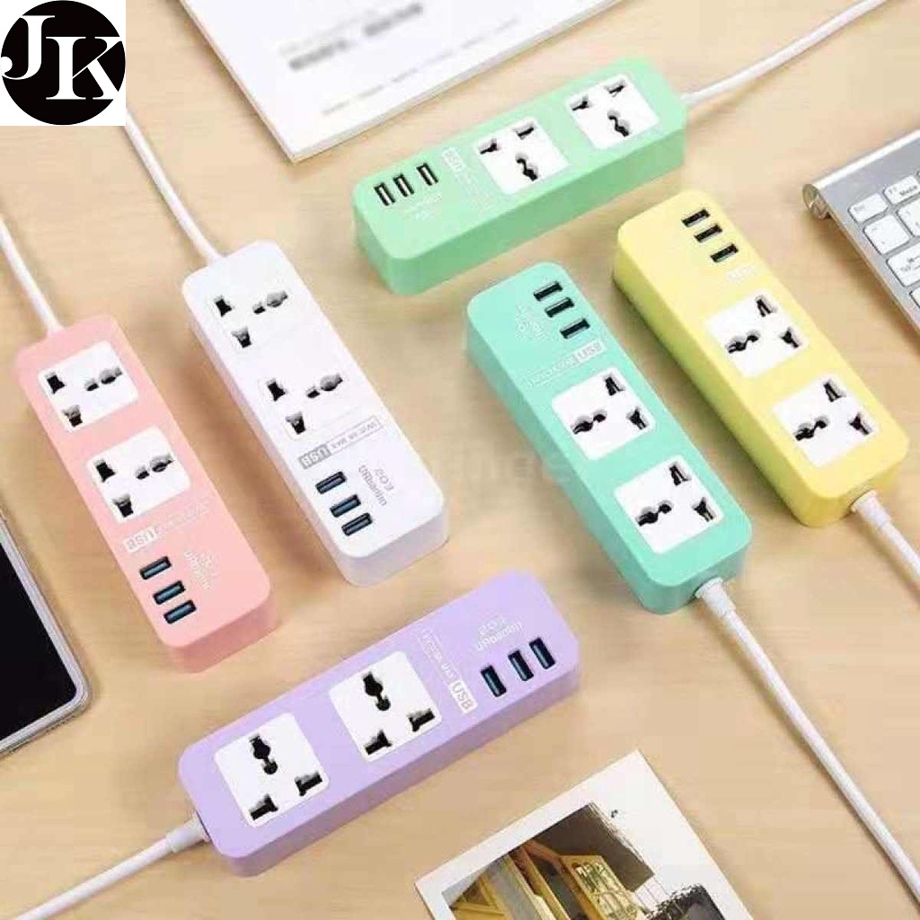 JK MALL Universal Power Extension 4 Ports USB Socket Charging Station