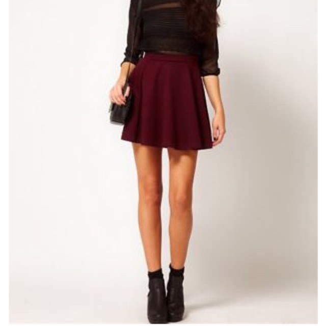 Maroon skater skirt sale