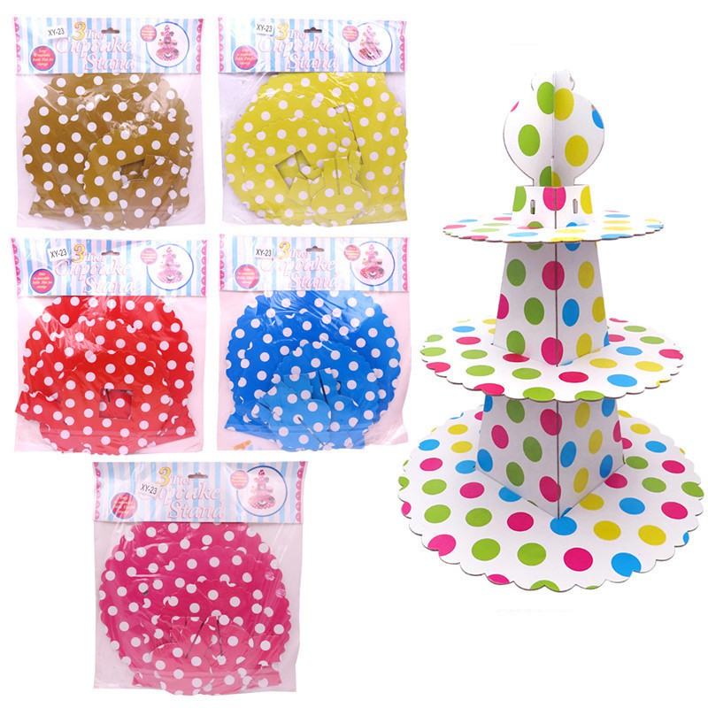 Cupcake Stand 3 Tier Cupcakes RANDOM Holders for Party decor Cardboard ...