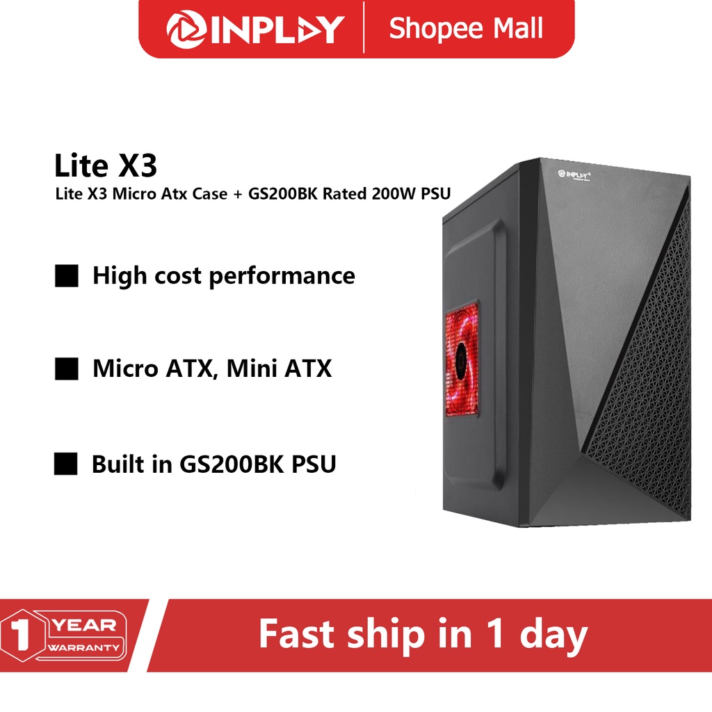 Inplay Lite Series Gaming Case Micro Atx Mini Atx Pc Case With Built