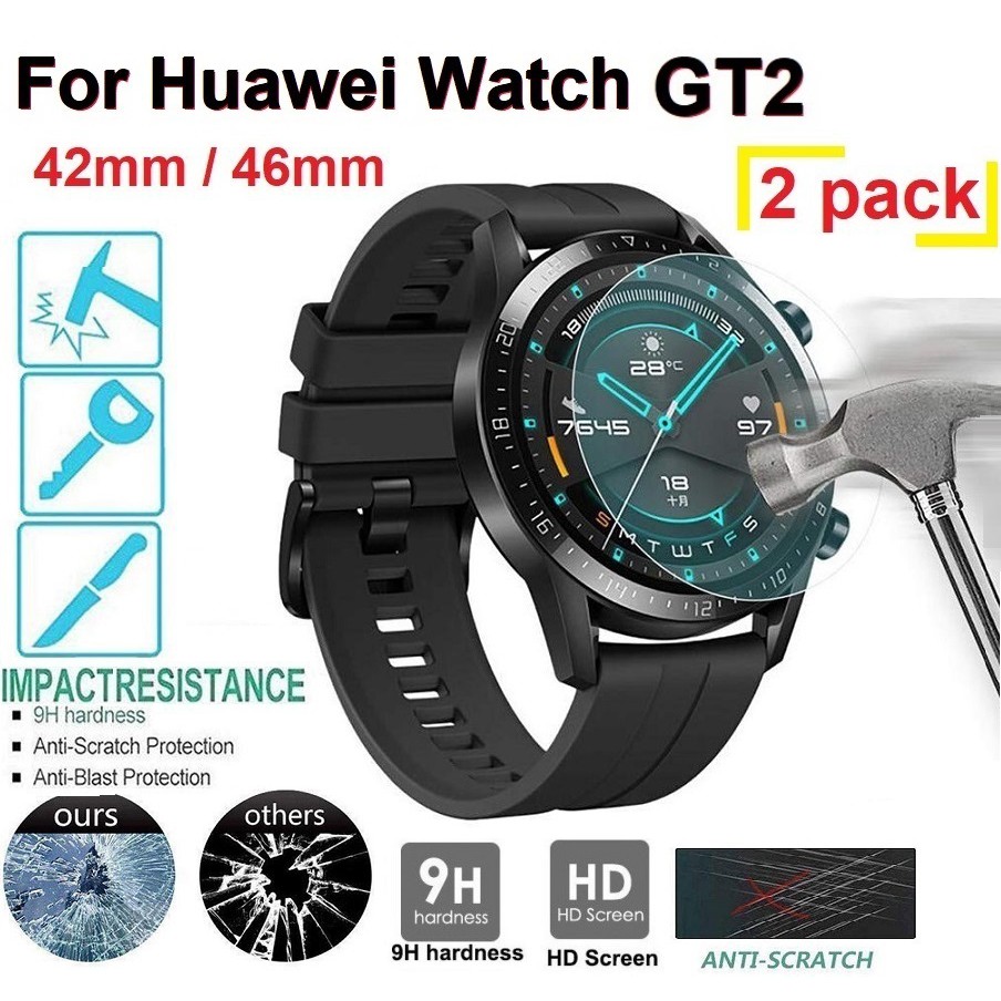 2PCS Huawei Watch GT2 46mm Tempered Glass Screen Protector Huawei Watch GT 2 Screen Glass