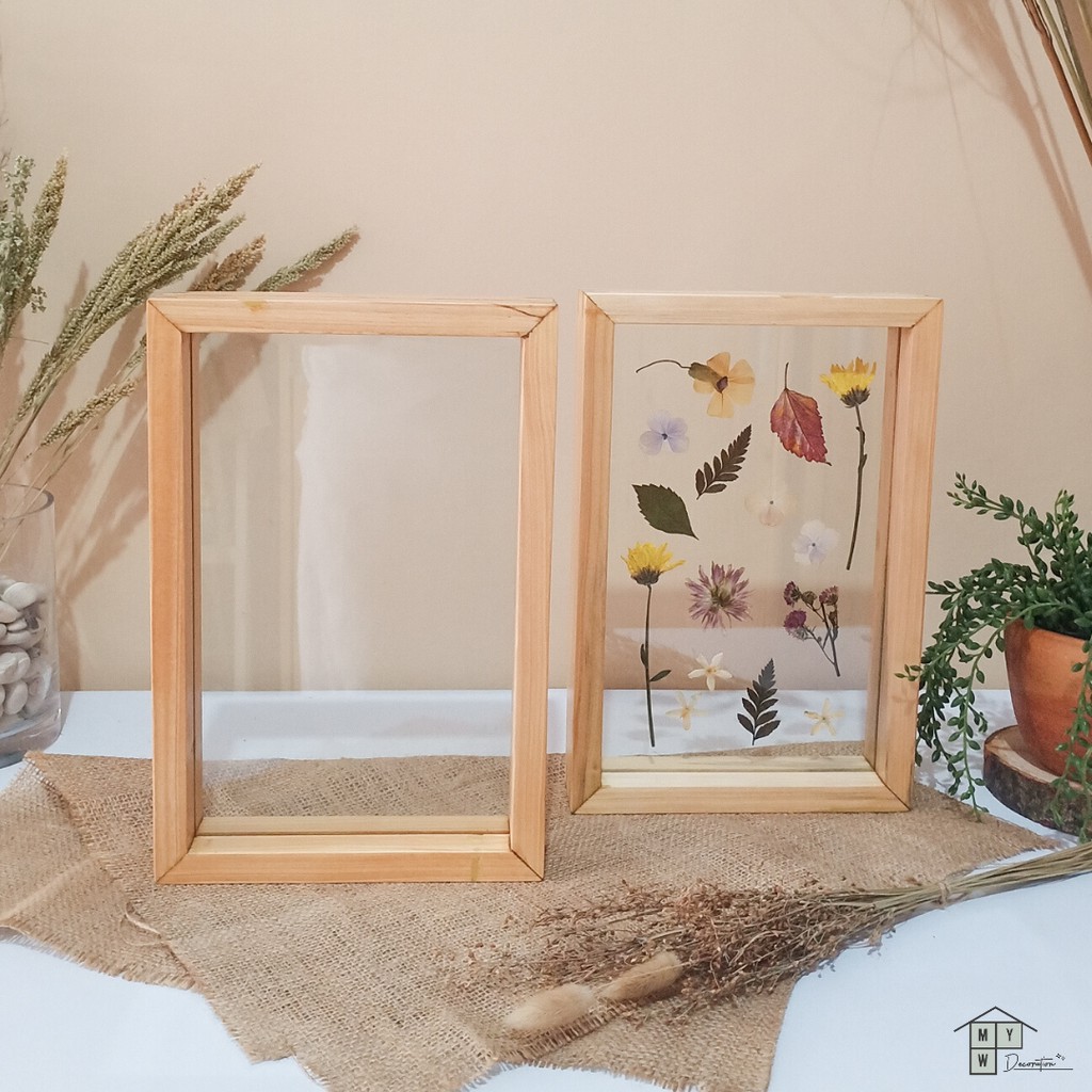 KAYU Dutch Teak Wood Double Glass Photo Frame 20x30cm // Rustic Frame ...