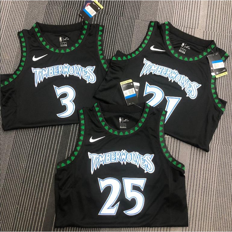black and green timberwolves jersey