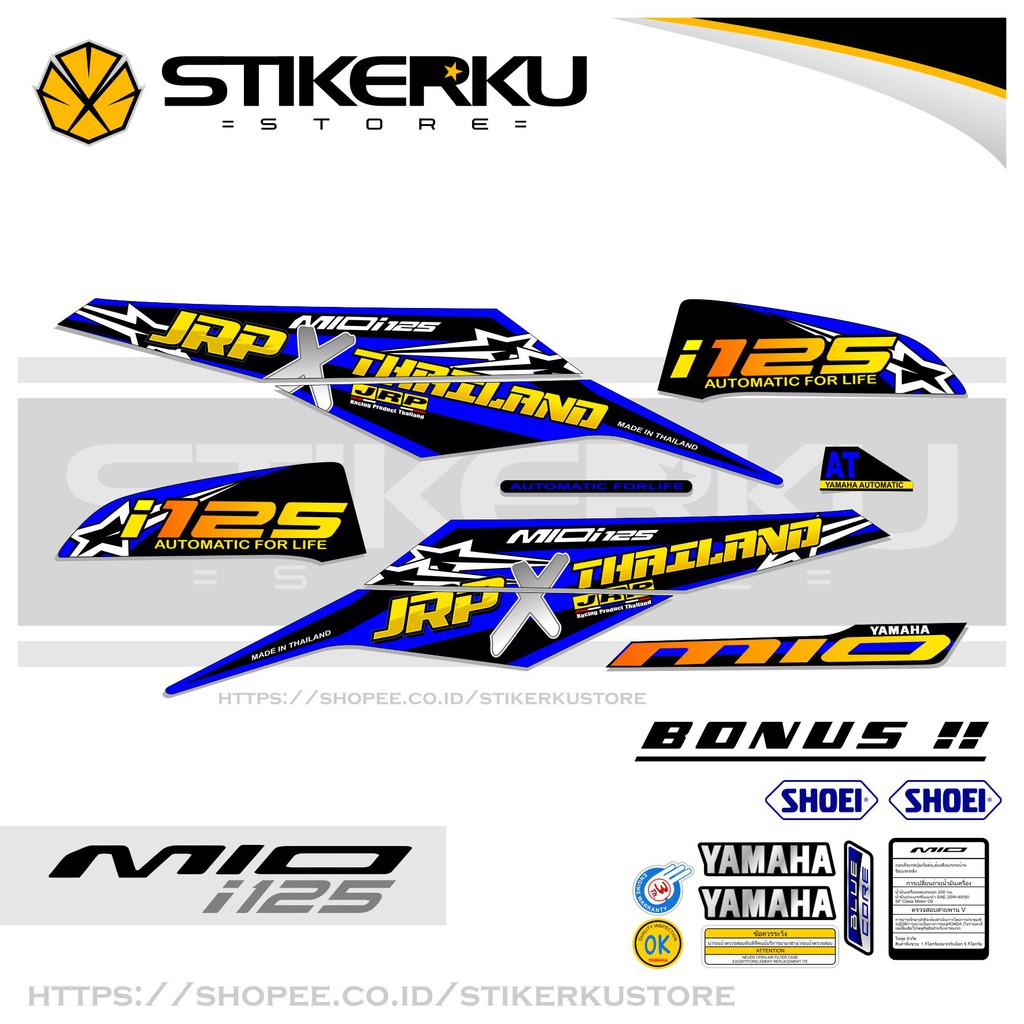 Mio i 125 STOCK DECALS/STRIPING MIO M3 /Z/125/ STICKER/STICKER ...