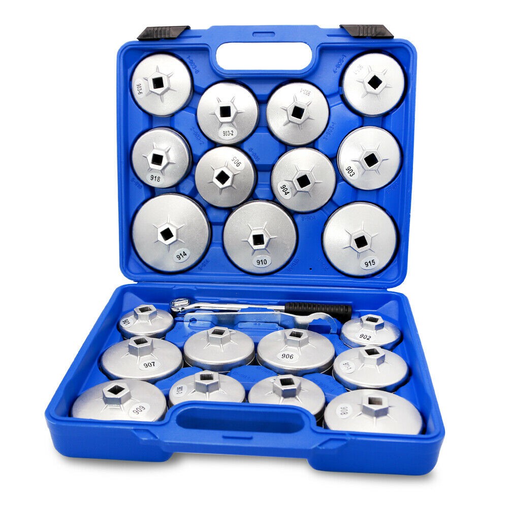 23 pc Aluminium Oil Filter Cup Type Wrench Set Tool Removal Socket