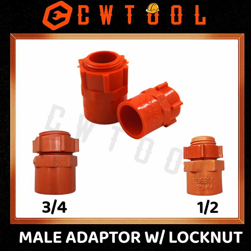 MALE ADAPTOR W/ LOCKNUT PVC PVC Male Adapter with Locknut 1/2, 3/4, inch Shopee Philippines