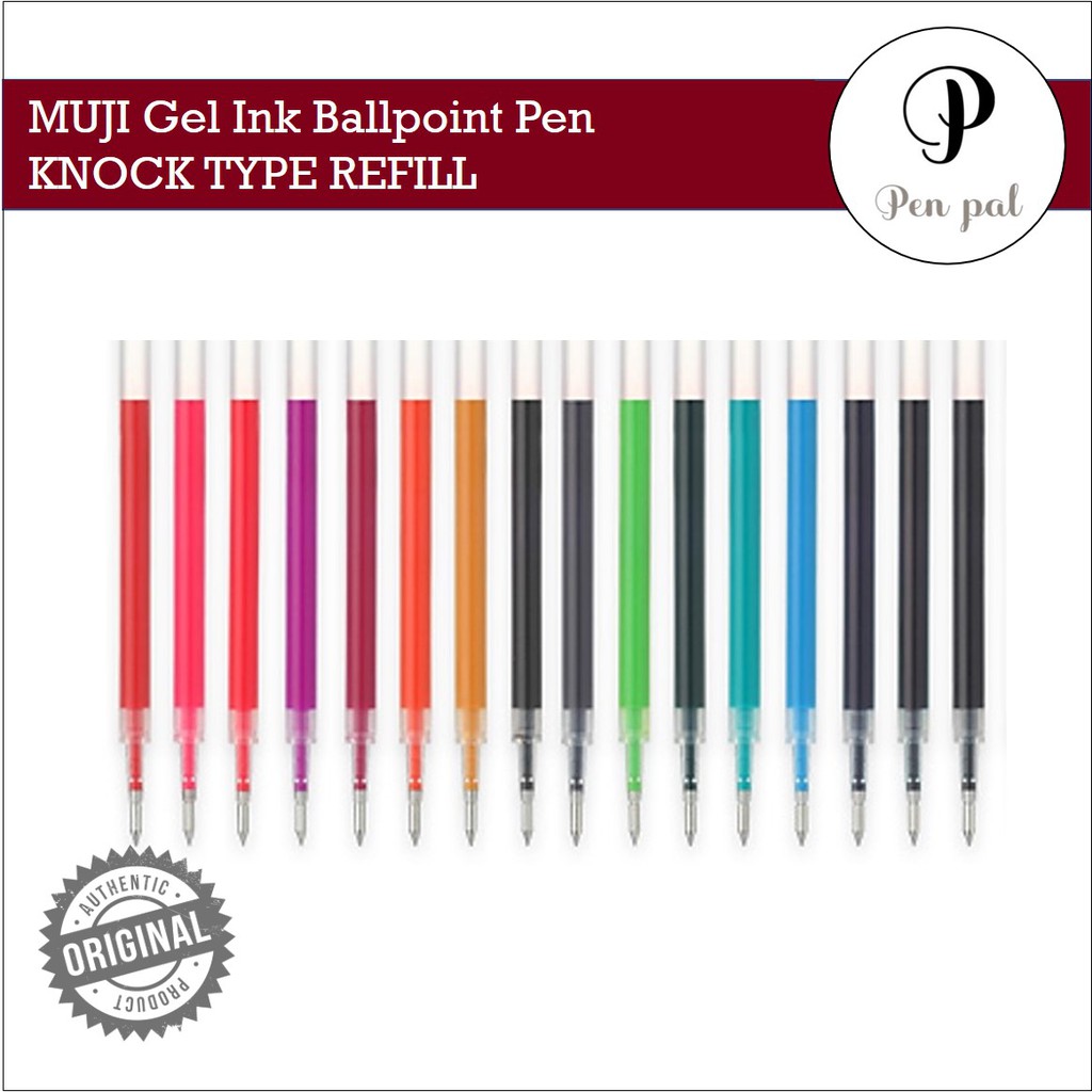MUJI Smooth Gel Ink Ballpoint Pen KNOCK TYPE REFILL (PEN BODY NOT