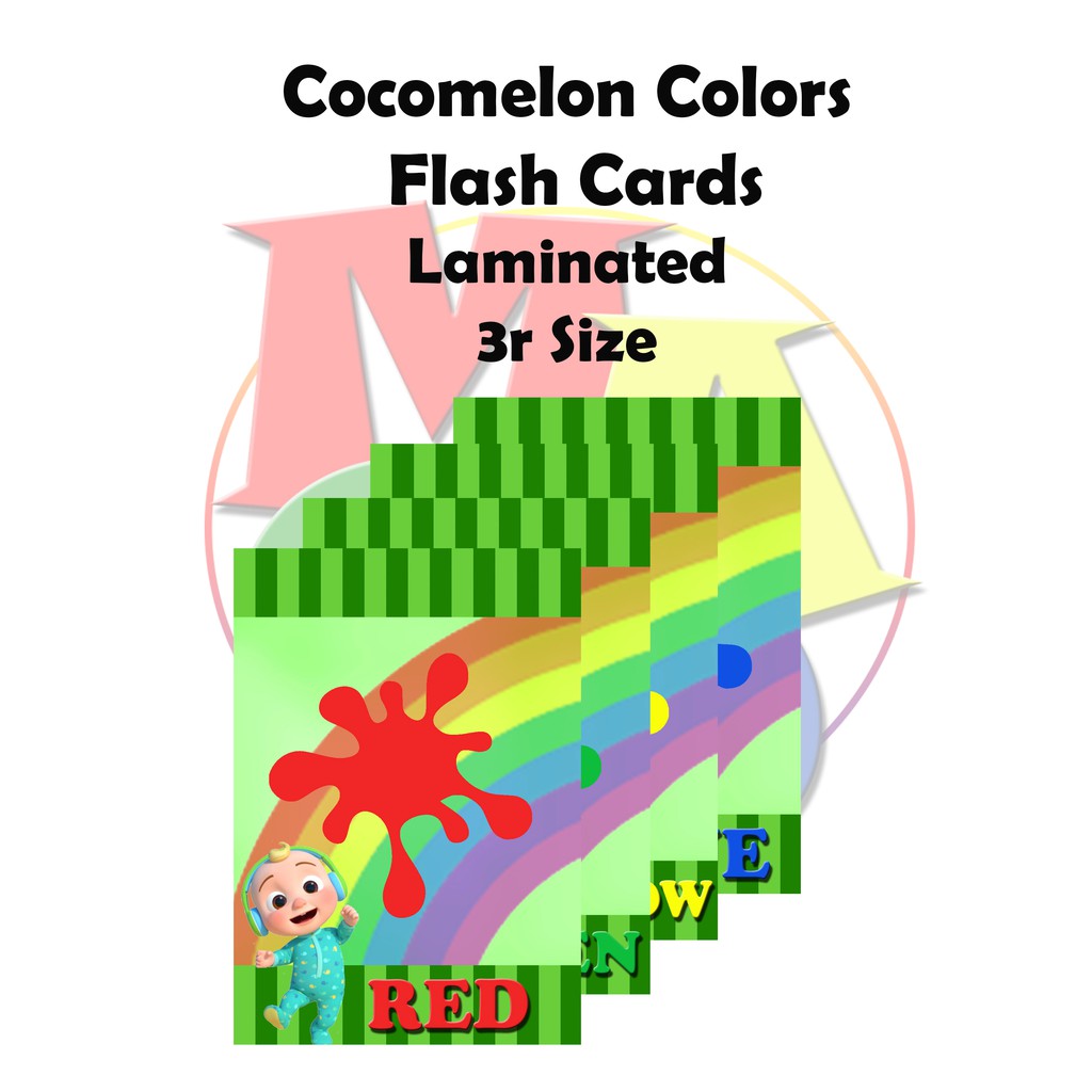 Cocomelon Colors Flash Cards (Laminated flashcards) | Shopee Philippines