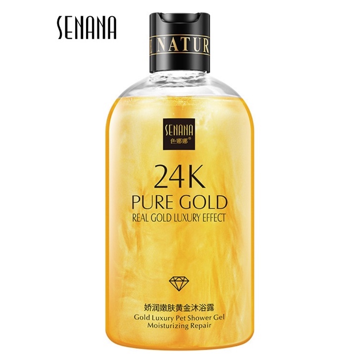 Senana 24K Gold Shower Gel Deep Clean Long Lasting Fragrance Bath Foam Foam Bath Liquid Body