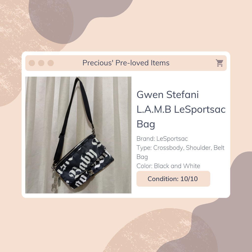 Pre Owned Original Gwen Stefani L.A.M.B LeSportsac Bag Shopee