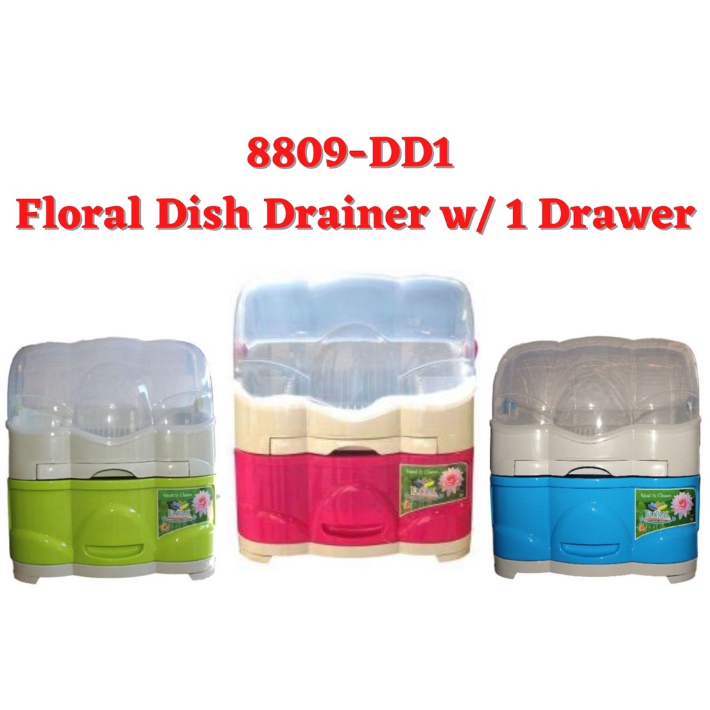 8809DD1 Floral Dish Drainer w/ 1 Drawer/Dish Organizer/Kitchen Organizer WITHIN METRO MANILA