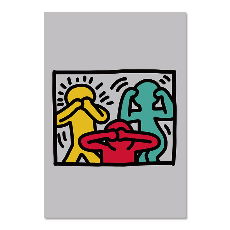 Keith Haring Abstract Wall Art Pictures Poster Pisa Print Vintage Pop ...