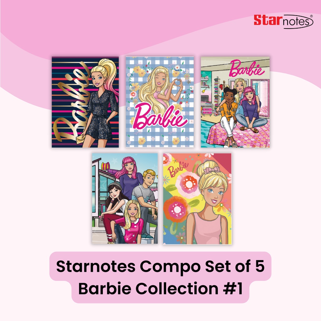 Starnotes Compo Notebooks Set of 5 - Barbie Collection #1 | Shopee ...