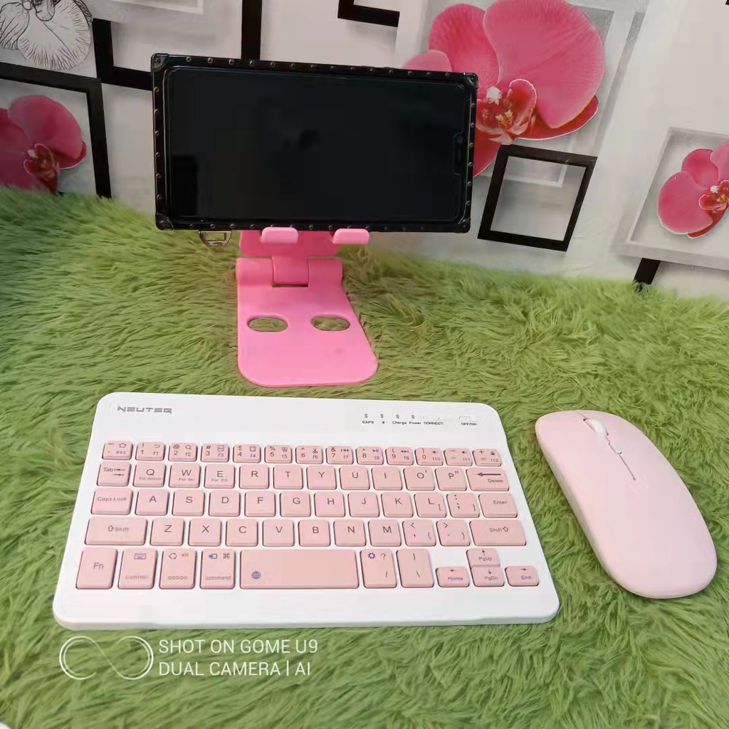 7 inch Rechargeable Wireless bluetooth keyboard with mouse plus free ...