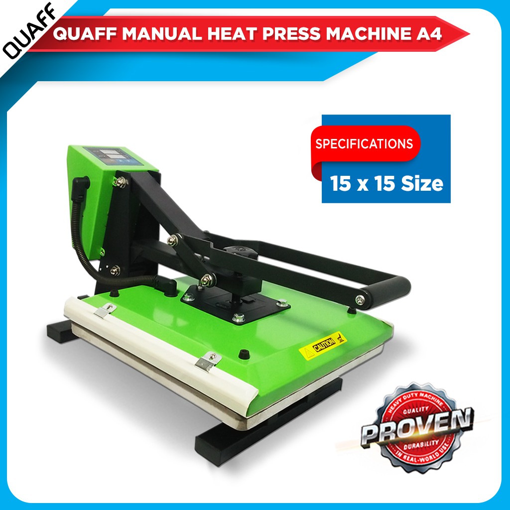 QUAFF Heat Press Machine Green A4 (38x38 cm, 15x15 inch) Shopee