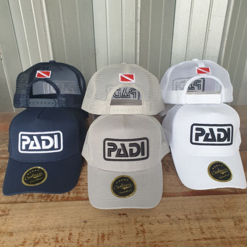 Trucker Cap with embroidered 3D PADI logo 02. | Shopee Philippines
