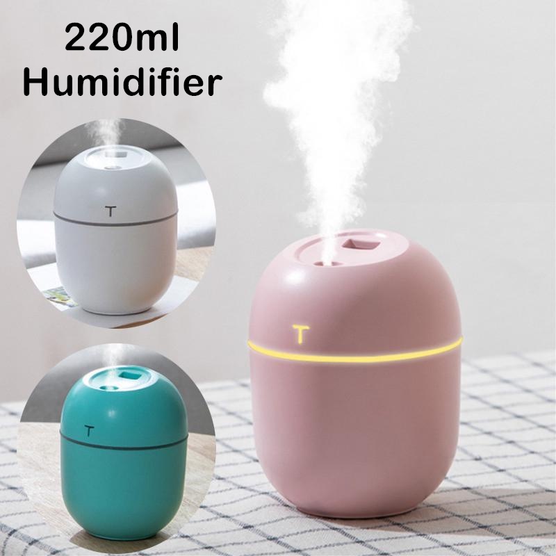 220ml Mini Air Humidifier LED Light USB Portable Aroma Essential Oil